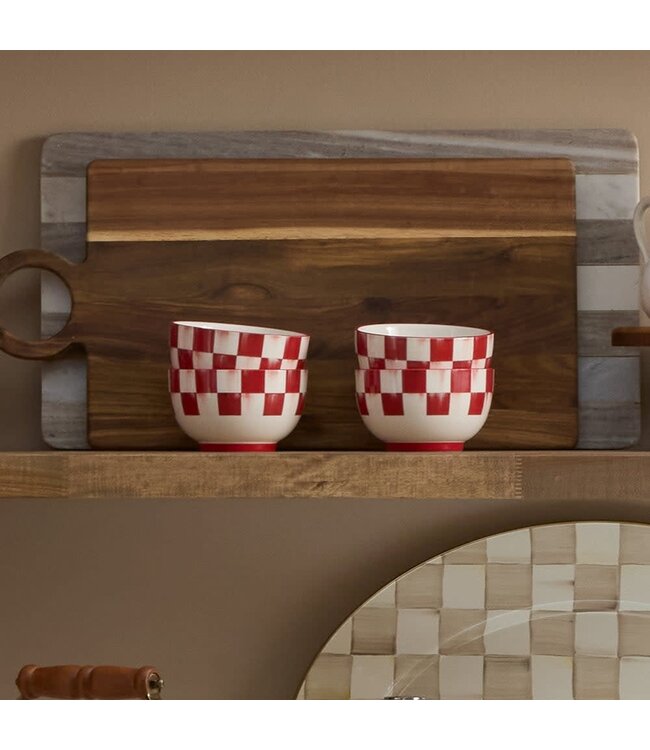 MACKENZIE CHILDS Cherry Check Breakfast Bowl - Sold Individually