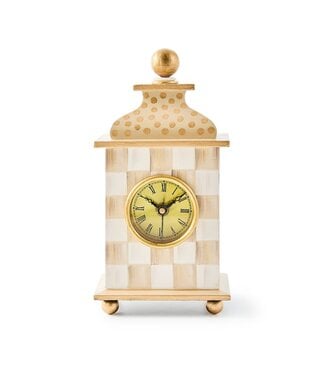MACKENZIE CHILDS Mocha Check Desk Clock