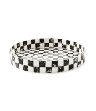 MACKENZIE CHILDS Courtly Check Capiz Round Tray