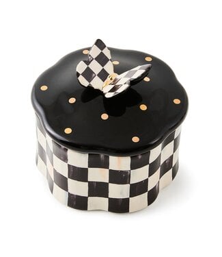 MACKENZIE CHILDS Courtly Check Butterfly Trinket Box