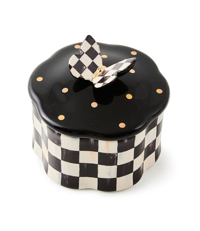 MACKENZIE CHILDS Courtly Check Butterfly Trinket Box