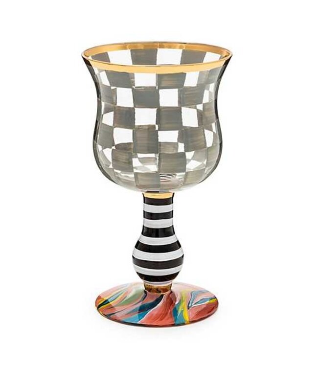 MACKENZIE CHILDS Carnival Wine Glass