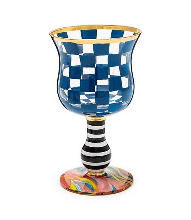 MACKENZIE CHILDS Carnival Wine Glass