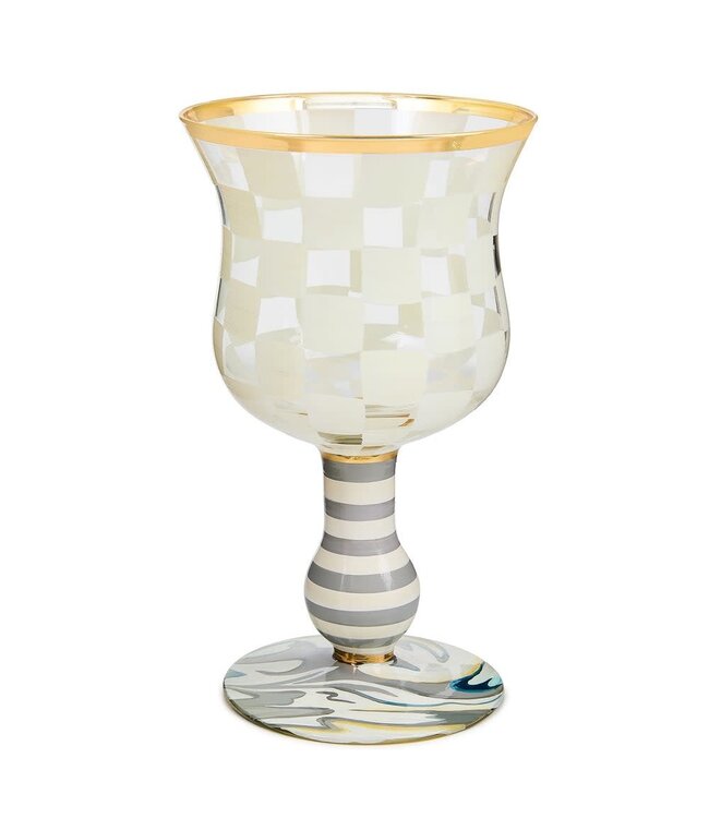 MACKENZIE CHILDS Carnival Wine Glass