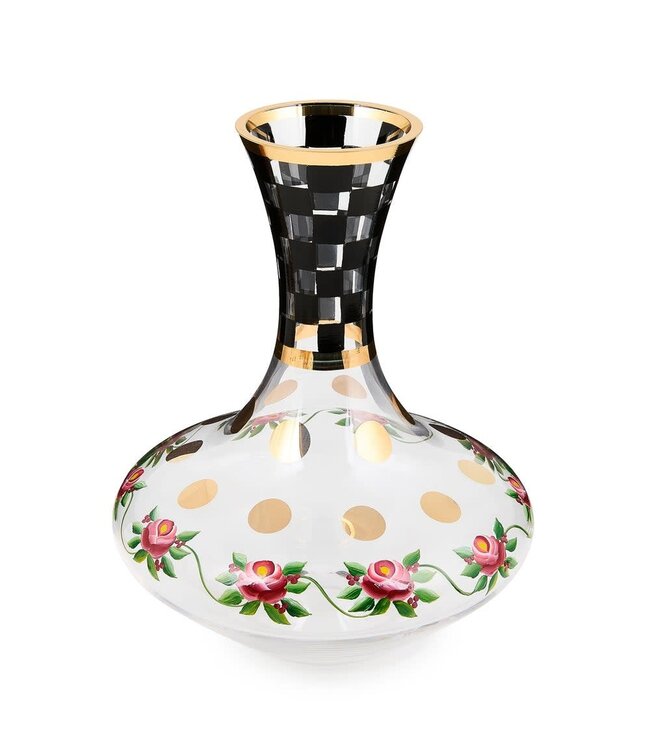 MACKENZIE CHILDS Carnival Black Wine Decanter