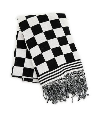 MACKENZIE CHILDS Black & White Check Throw