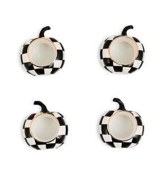 MACKENZIE CHILDS Courtly Check Pumpkin Napkin Rings - Sold as Set