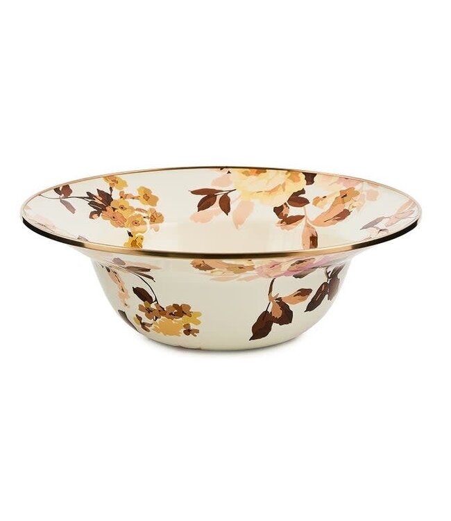 MACKENZIE CHILDS Wild Rose White Serving Bowl