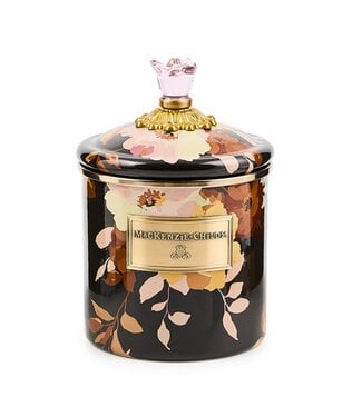 MACKENZIE CHILDS Wild Rose Brown Small Canister