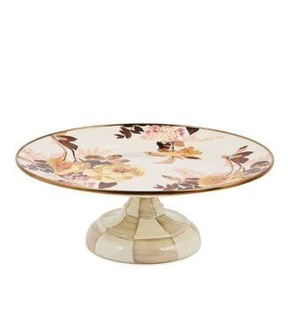 MACKENZIE CHILDS Wild Rose White Small Pedestal Platter