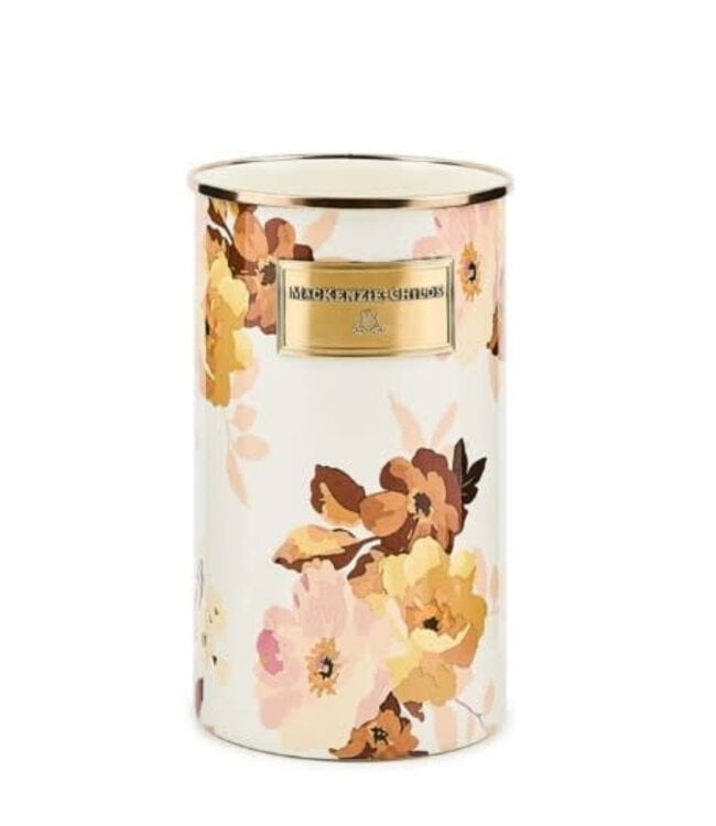 MACKENZIE CHILDS Wild Rose White Utensil Holder