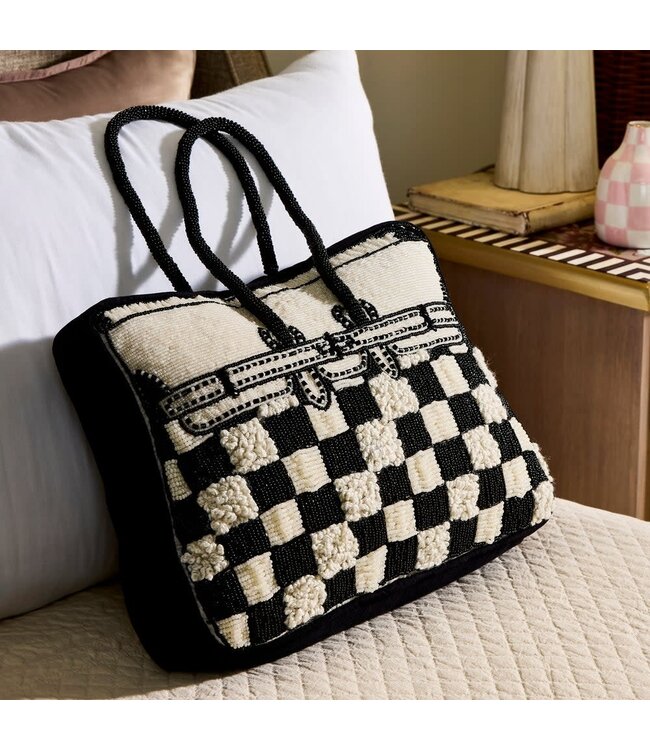 MACKENZIE CHILDS Doodles Handbag Shaped Throw Pillow