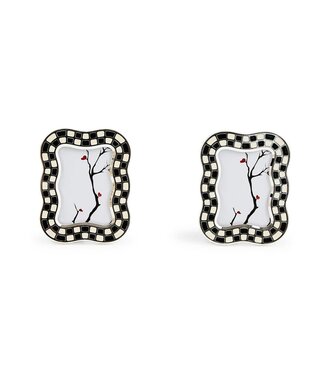 MACKENZIE CHILDS Wavy Check Silver Plated Frames - Sold as Set