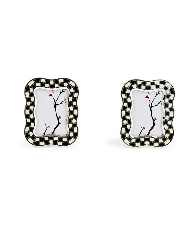 MACKENZIE CHILDS Wavy Check Silver Plated Frames - Sold as Set