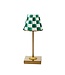 MACKENZIE CHILDS Emerald Check LED Rechargeable Cafe Table Lamp