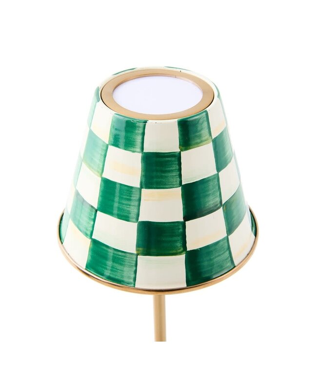 MACKENZIE CHILDS Emerald Check LED Rechargeable Cafe Table Lamp