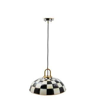 MACKENZIE CHILDS Courtly Check 18" Dome Pendant Lamp
