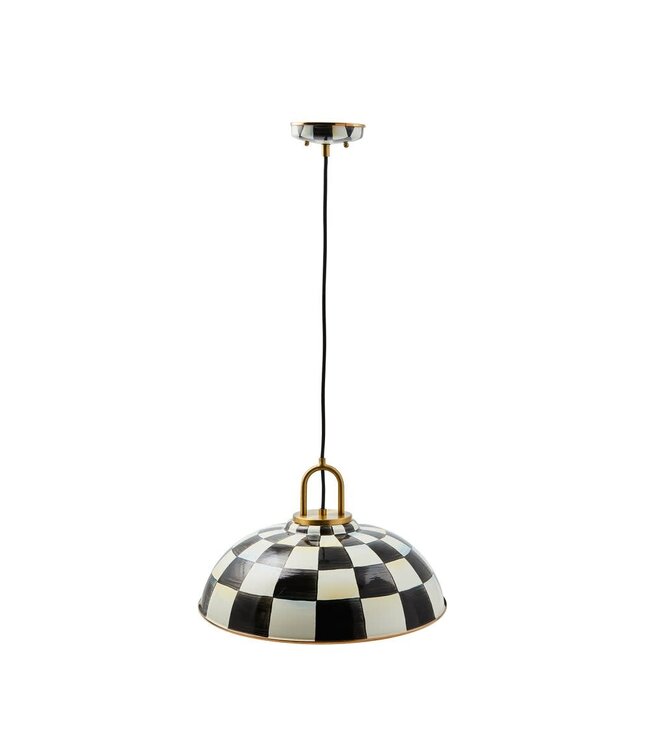MACKENZIE CHILDS Courtly Check 18" Dome Pendant Lamp