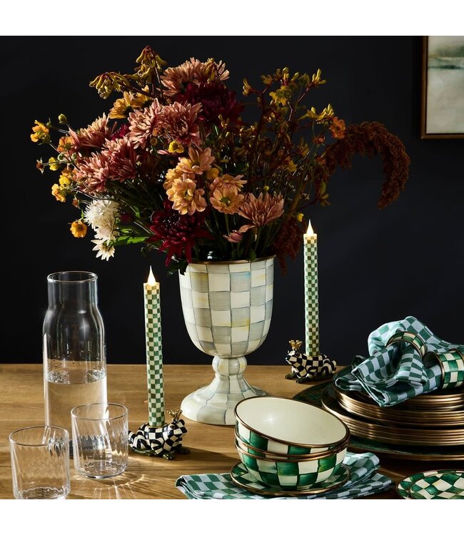 MACKENZIE CHILDS Check Pedestal Vase
