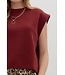 Olivia Solid Crewneck Sweater Knit Muscle Tee Top