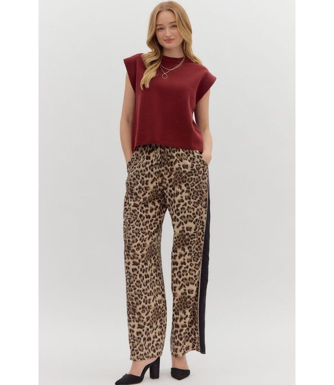 Olivia Solid Crewneck Sweater Knit Muscle Tee Top