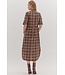 Ava Geometric Print Short Sleeve Midi Dress
