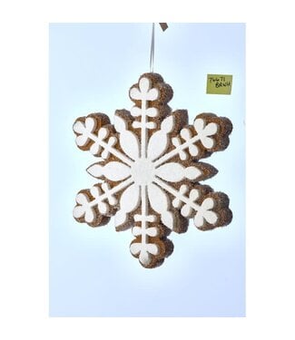 Foam Gingerbread Snowflake Ornament - Sold Individually