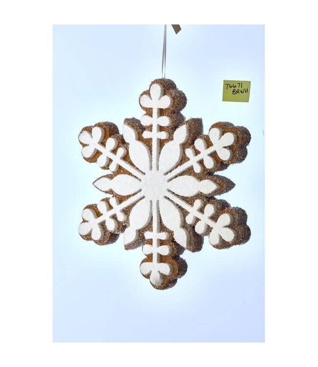 Foam Gingerbread Snowflake Ornament - Sold Individually