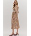 Mila Paisley Print Puff Sleeve Midi Dress