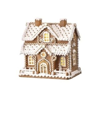 12”Led/Bty/Tmr Sugar/Spice Village House