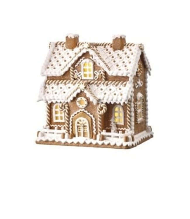 12”Led/Bty/Tmr Sugar/Spice Village House