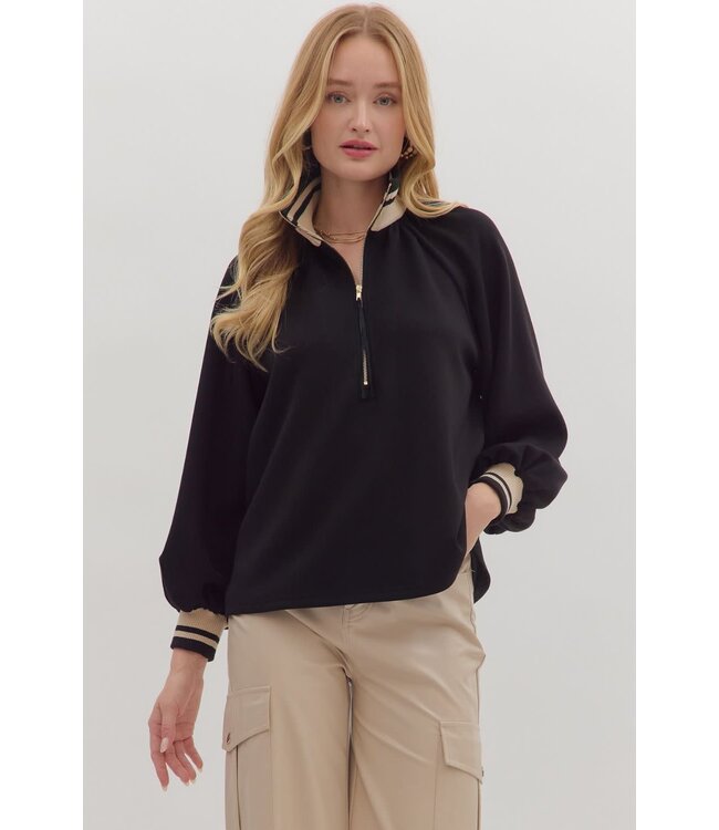 Ellie Solid Long Sleeve Knit Top