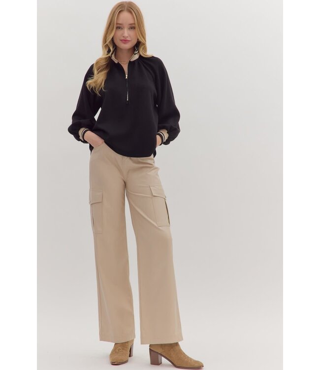 Ellie Solid Long Sleeve Knit Top