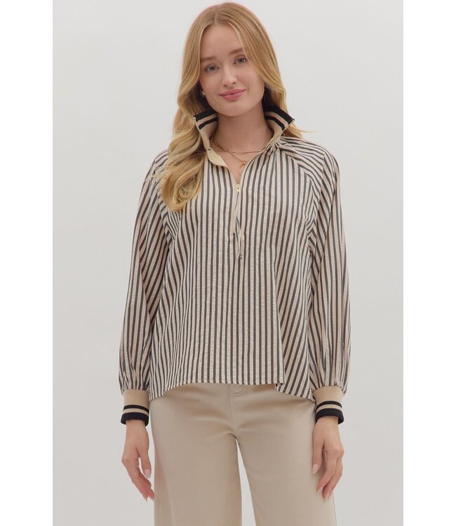 Madison Striped Long Sleeve Top