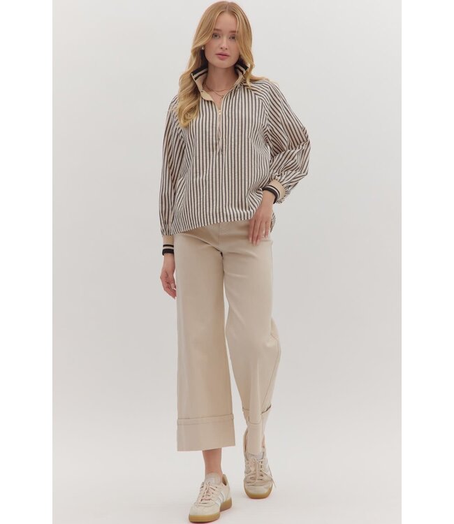 Madison Striped Long Sleeve Top
