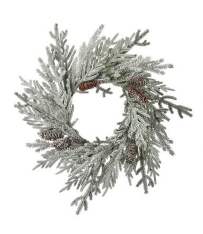 Snowy Pine Wreath With Cone