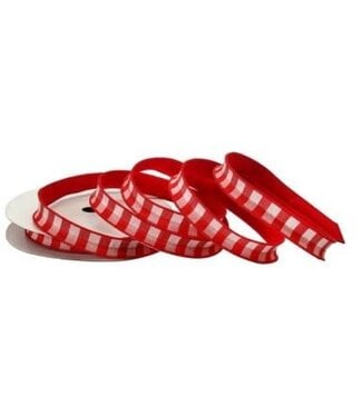 1”x10y Country Check With Felt Ribbon