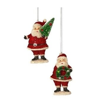 Resin Glitter Santa Ornament