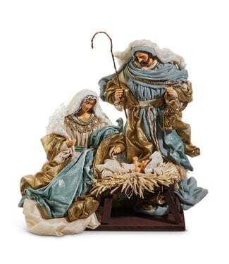 15" Blue and Gold Holy Family