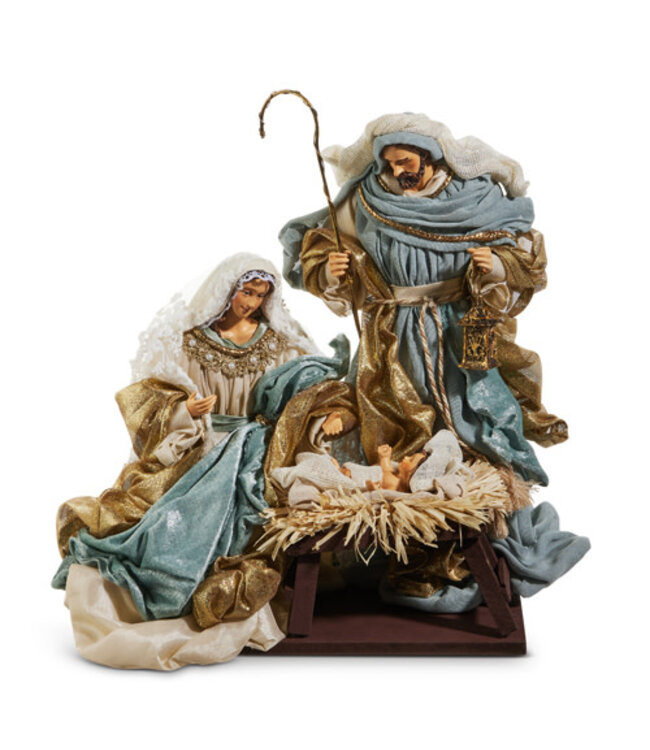 15" Blue and Gold Holy Family