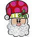 Door Hanger  - Santa with a Green Polka Dot Background