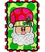 Door Hanger  - Santa with a Green Polka Dot Background