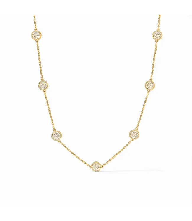 JULIE VOS Windsor Delicate Station Necklace Pave Cubic Zirconia