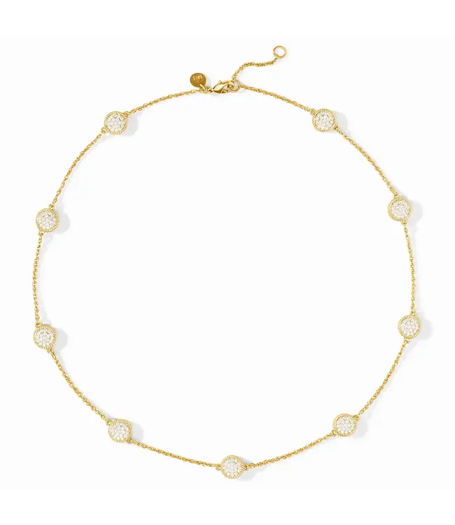 JULIE VOS Windsor Delicate Station Necklace Pave Cubic Zirconia
