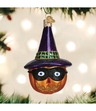 OLD WORLD CHRISTMAS Masked Witch Jack O'lantern Ornament