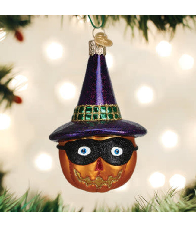OLD WORLD CHRISTMAS Masked Witch Jack O'lantern Ornament