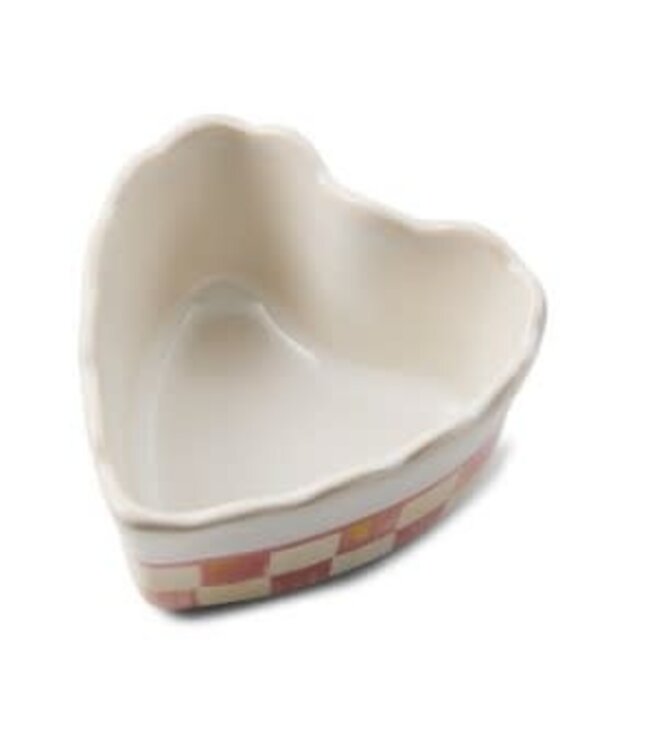 MACKENZIE CHILDS Rosy Check Everyday Heart Ramekin