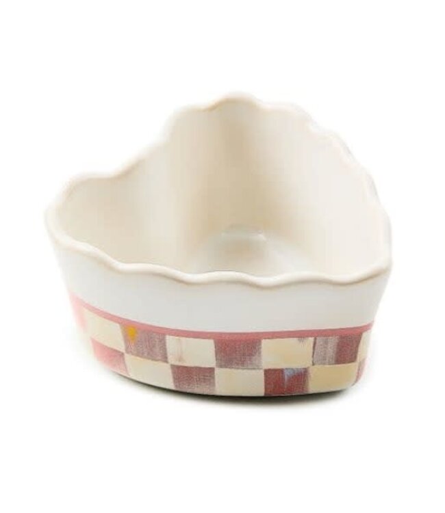 MACKENZIE CHILDS Rosy Check Everyday Heart Ramekin