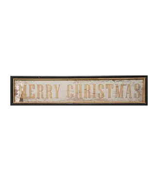MDF Wall Décor With Antiqued Mirror "Merry Christmas"