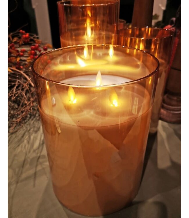 8in Glass Candle 3 Wick